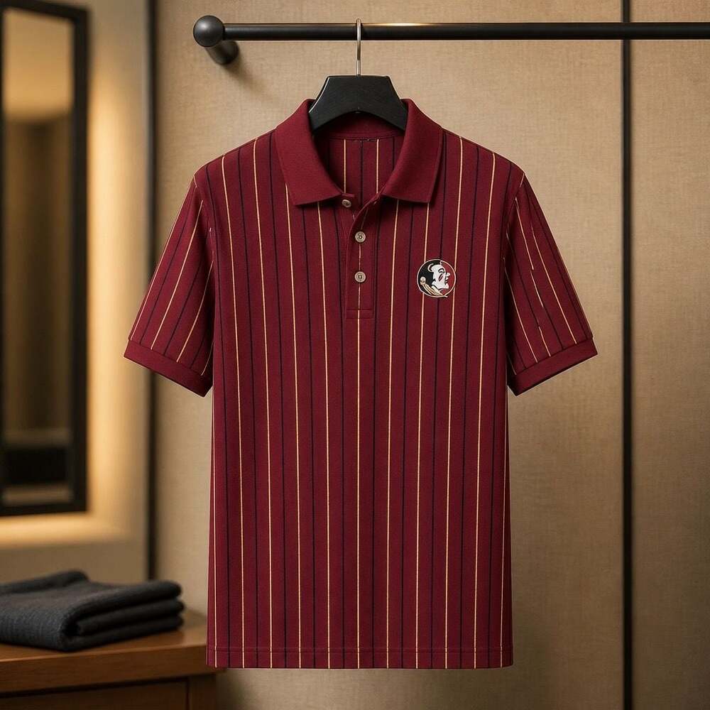 Vintage Striped Polo Shirt Men's XL Florida State Seminoles College Y2K